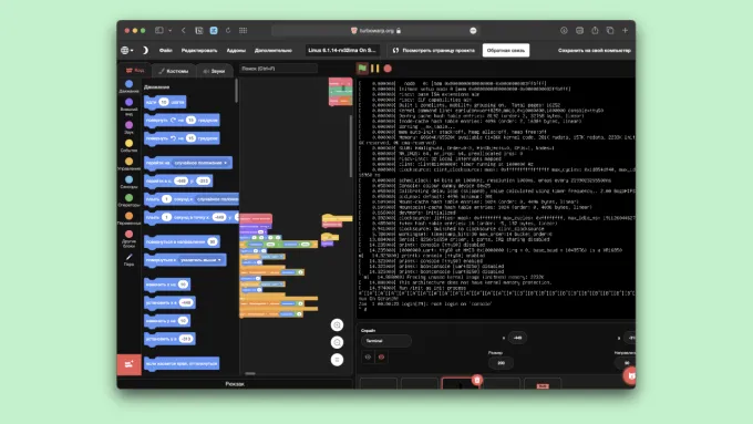 Разработчик запустил ядро Linux в эмуляторе на Scratch
